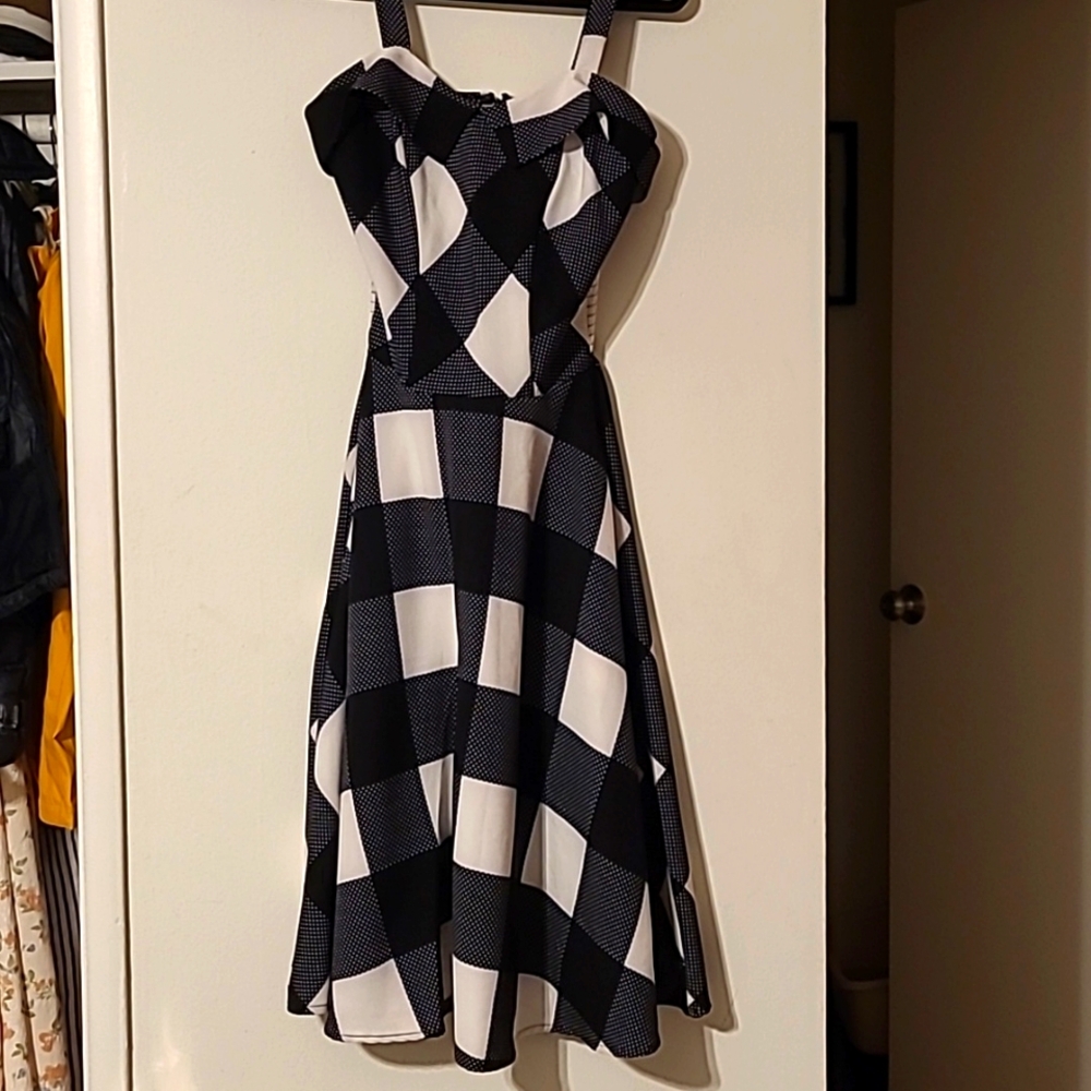Unique Vintage Gingham Swing Dress